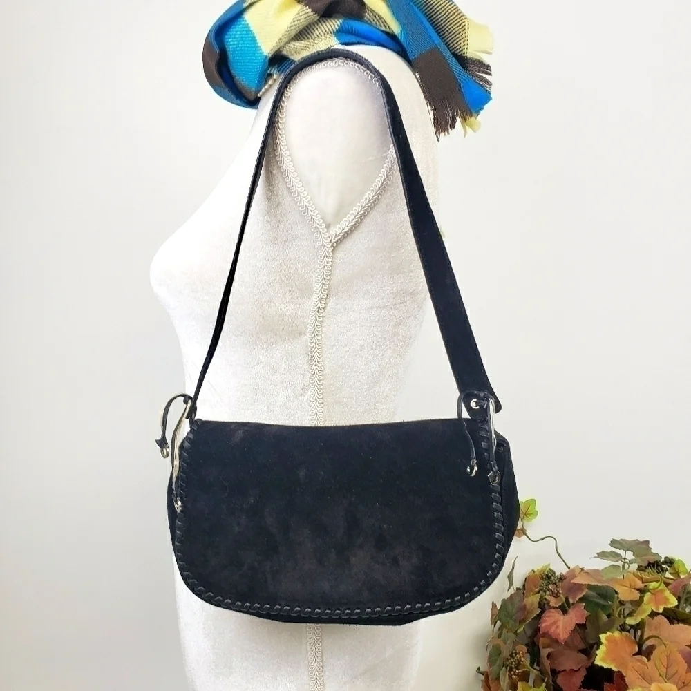 Salvatore Ferragamo AF-21 3897 Suede Bag Hobo EUC